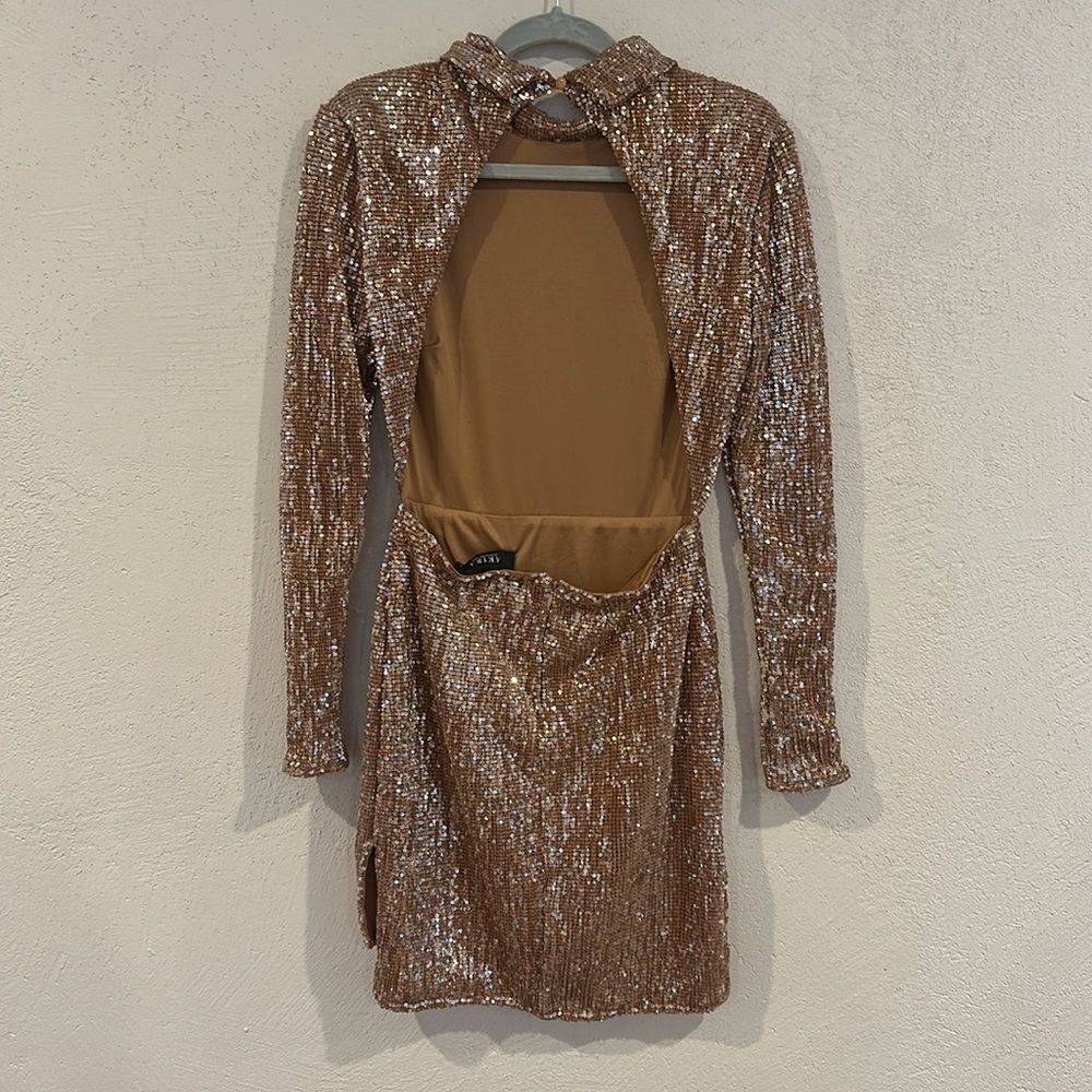 GOLD SEQUIN MINI DRESS